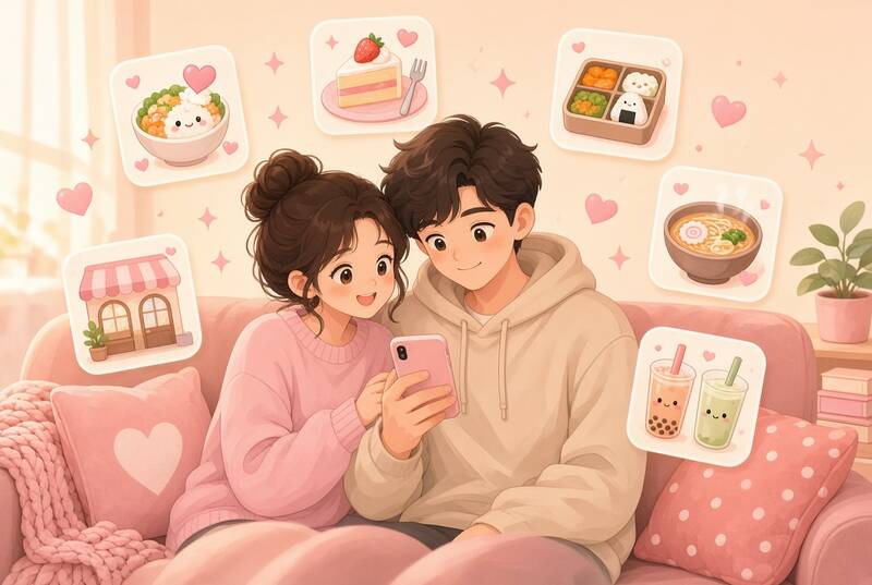 Couple deciding together with AI suggestions